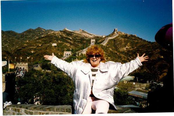 Kantor pictured at the Great Wall of China in the 80s.