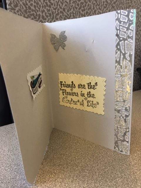 Micheline Gomez, 90, is making cards during the pandemic. Oct. 2020.