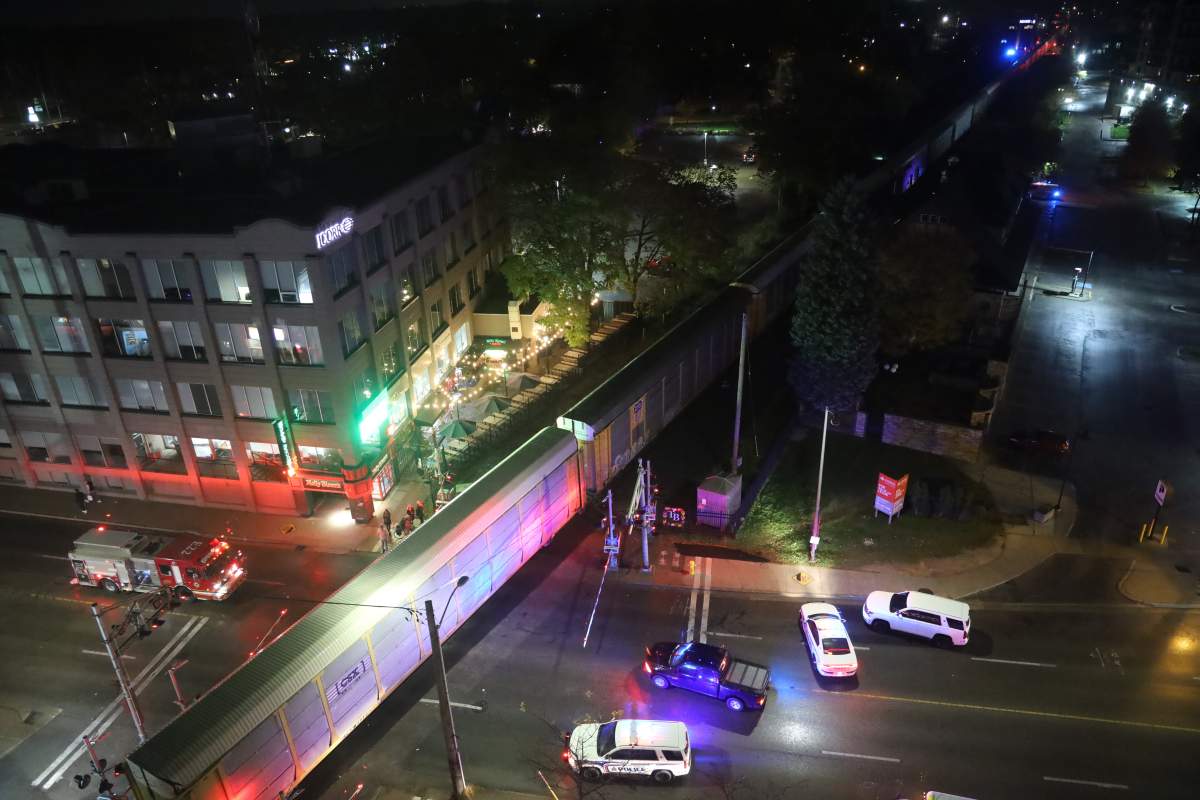 London police say a pedestrian was taken to hospital after being struck by a train on the CP Rail tracks between Richmond and Waterloo streets on Oct. 29, 2020