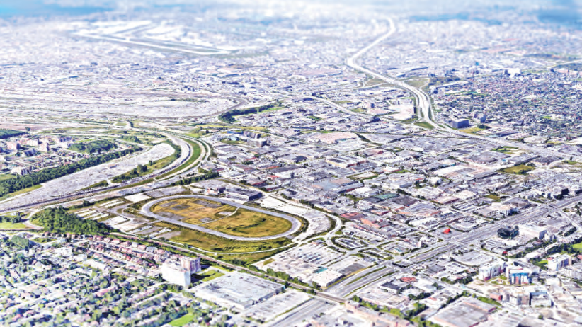 A graphic rendering of the site of the former Blue Bonnets racetrack in Montreal's west end.