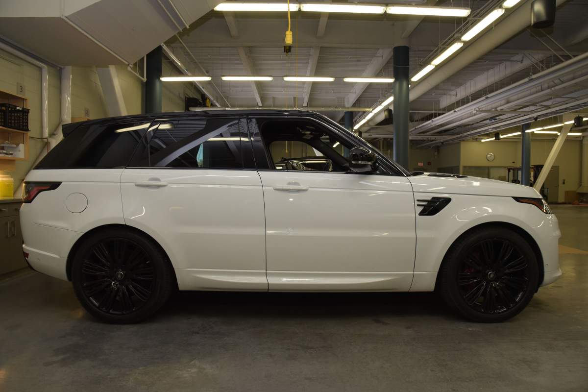 The suspect\’s white 2020 Land Rover. Photo provided by Vancouver police.