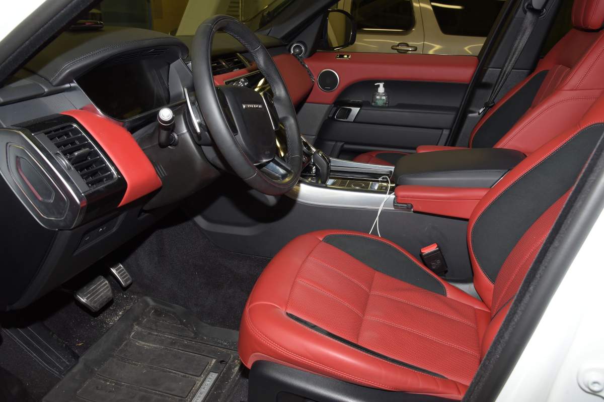 The inside of the suspect\’s white 2020 Land Rover.. Photo provided by Vancouver police.