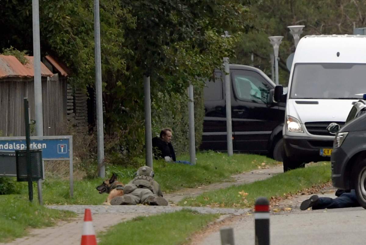 Peter Madsen (up) tries to escape prison in Albertslund, Denmark, 20 October 2020.   