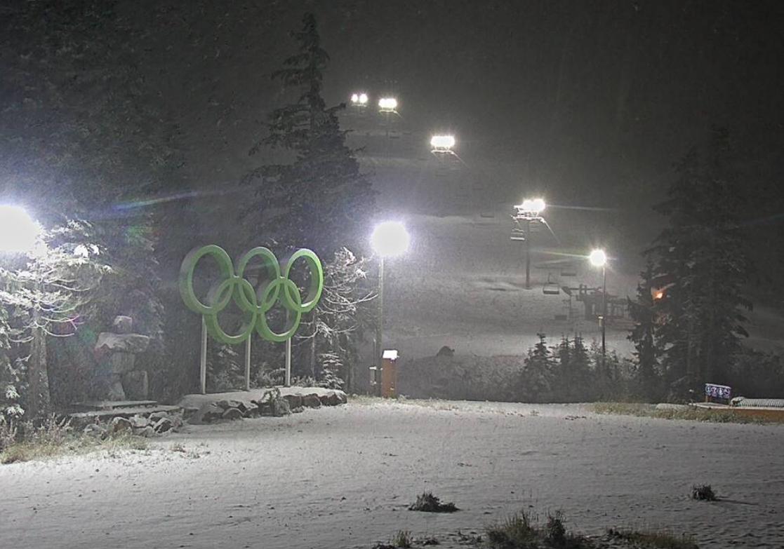 Cypress Mtn. saw snowfall on Friday morning.