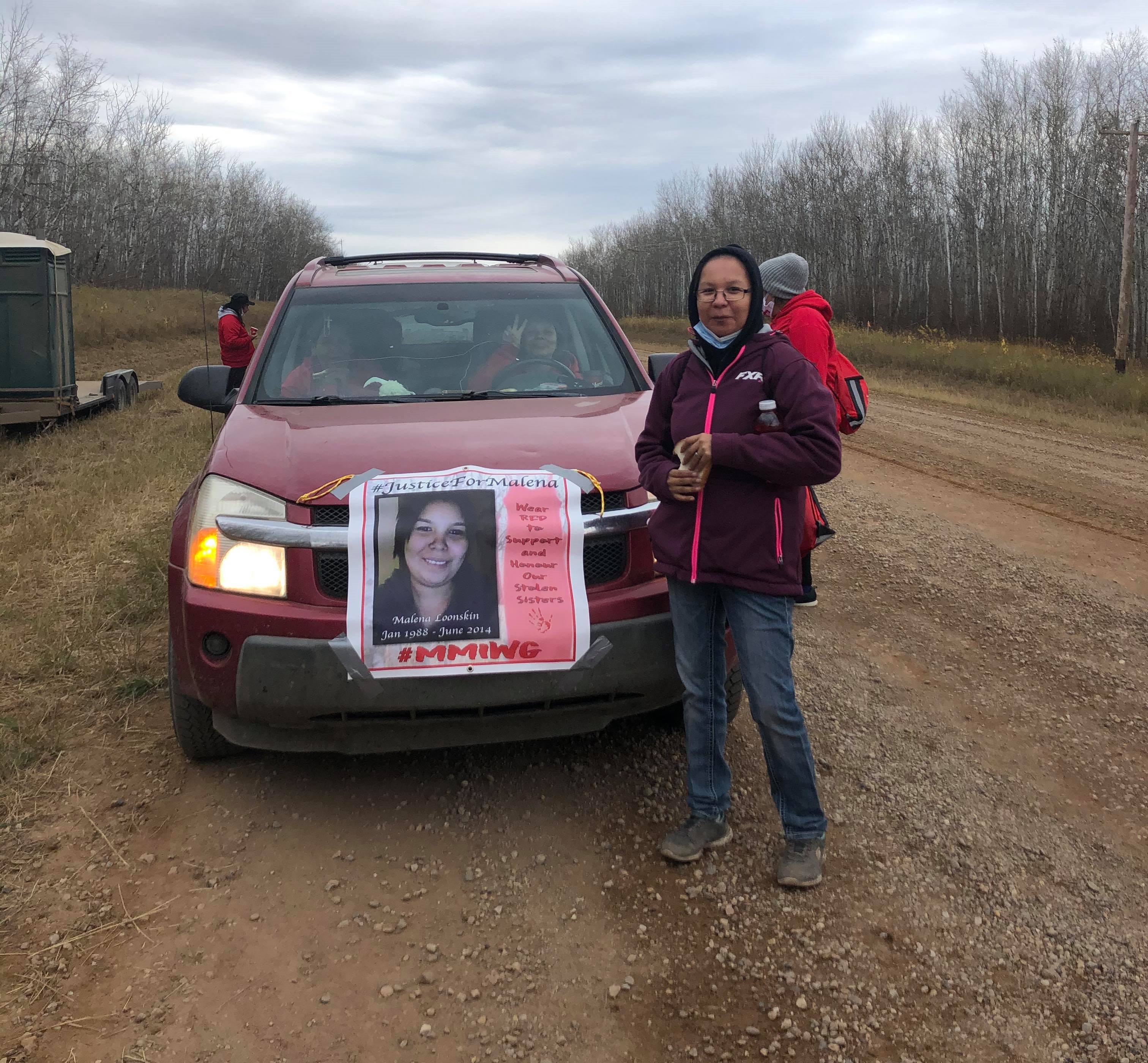 Tracey D’or at the walk for justice for Malena Loonskin and Roderica Ribbonleg.
