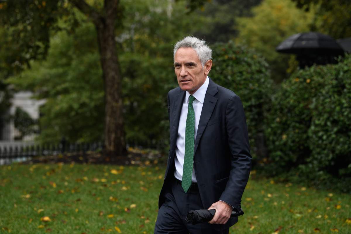 Dr. Scott Atlas, member of the White House Coronavirus Taskforce, walks at the White House in Washington, DC, on October 12, 2020. (Photo by NICHOLAS KAMM / AFP) (Photo by NICHOLAS KAMM/AFP via Getty Images).