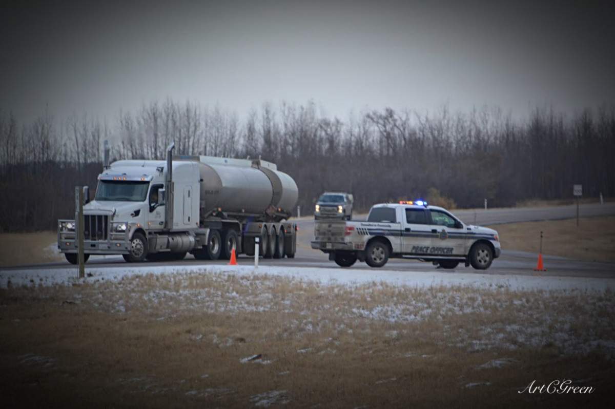 A collision about 10 kilometres north of Gibbons, on Highway 28 and Township Road 572, on Tuesday, October 20, 2020.
