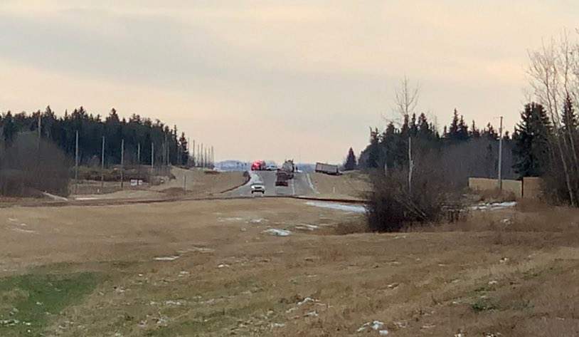 A collision about 10 kilometres north of Gibbons, on Highway 28 and Township Road 572, on Tuesday, October 20, 2020.