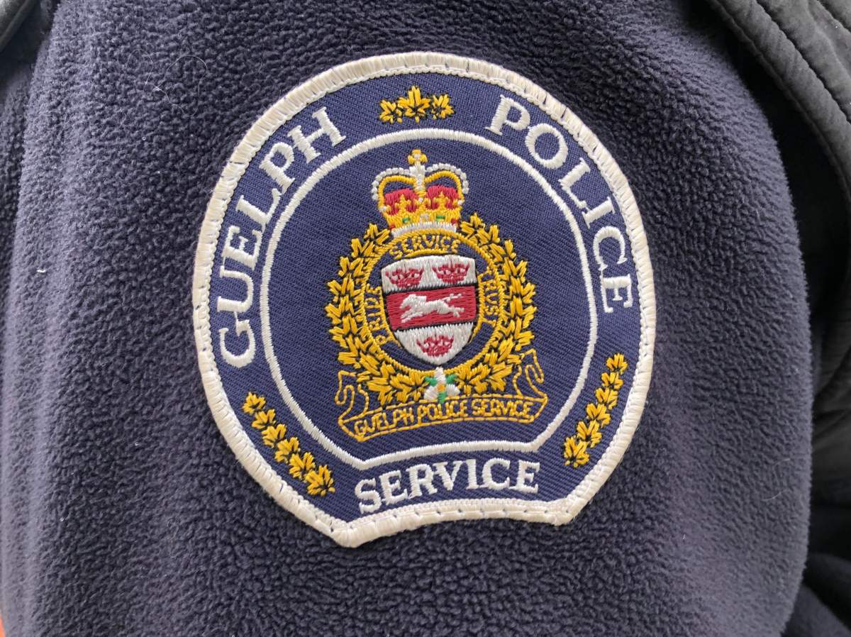 Guelph police are investigating a swastika that was spray painted on a sidewalk.
