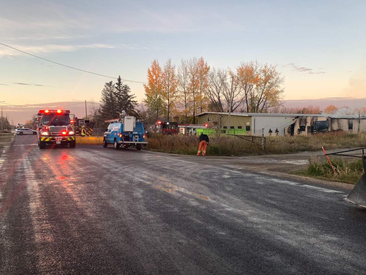 Fire crews on scene in Charleswood Thursday, Oct. 8, 2020.