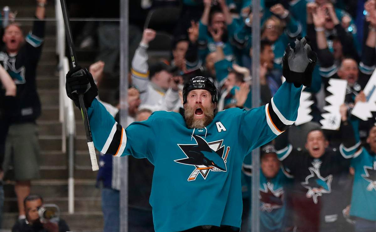 After 15 seasons with the San Jose Sharks, Joe Thornton (19) is joining the Toronto Maple Leafs.