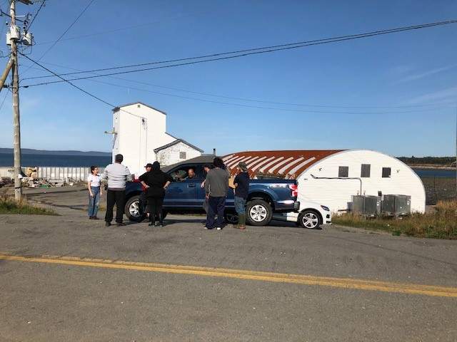 A lobster pound in New Edinburgh, N.S., on Oct. 15, 2020, two days after it was swarmed and damaged.