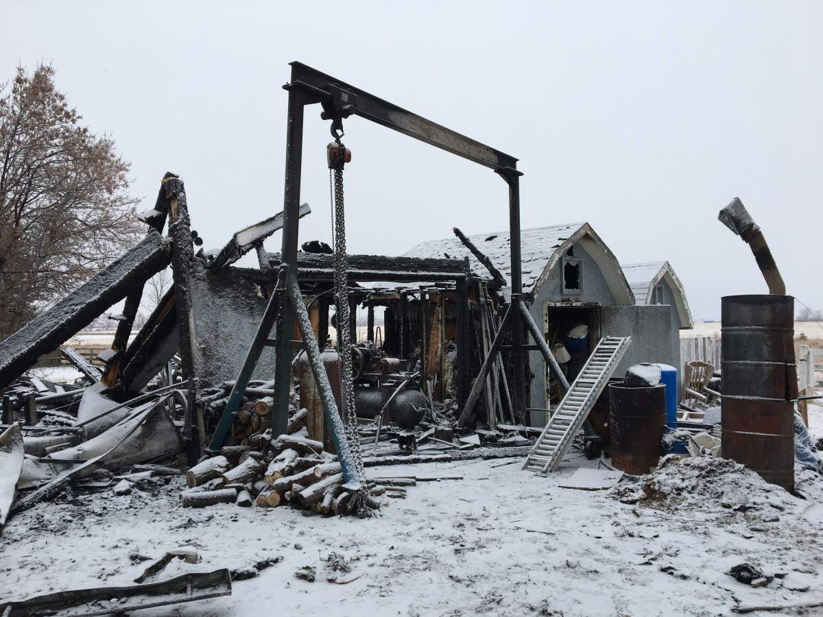 The damage left behind after a fire tore through Saz Cuthbertson’s rental home east of Calgary.
