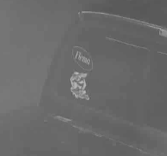 Police said the break and enter suspects left in a truck with a decal on the back window. Police released this close up image of the decal as they appealed for public tips about the case.