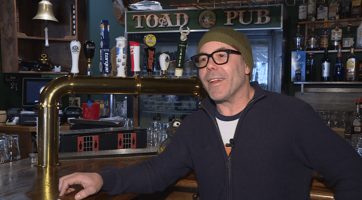 Kevin Monk, a co-owner of the Toad Pub on Osborne Street.