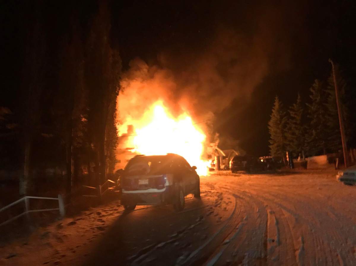 Saz Cuthbertson stood and watched helplessly as the rental home she lived in east of Calgary went up in flames on Thursday, Oct. 22, 2020.