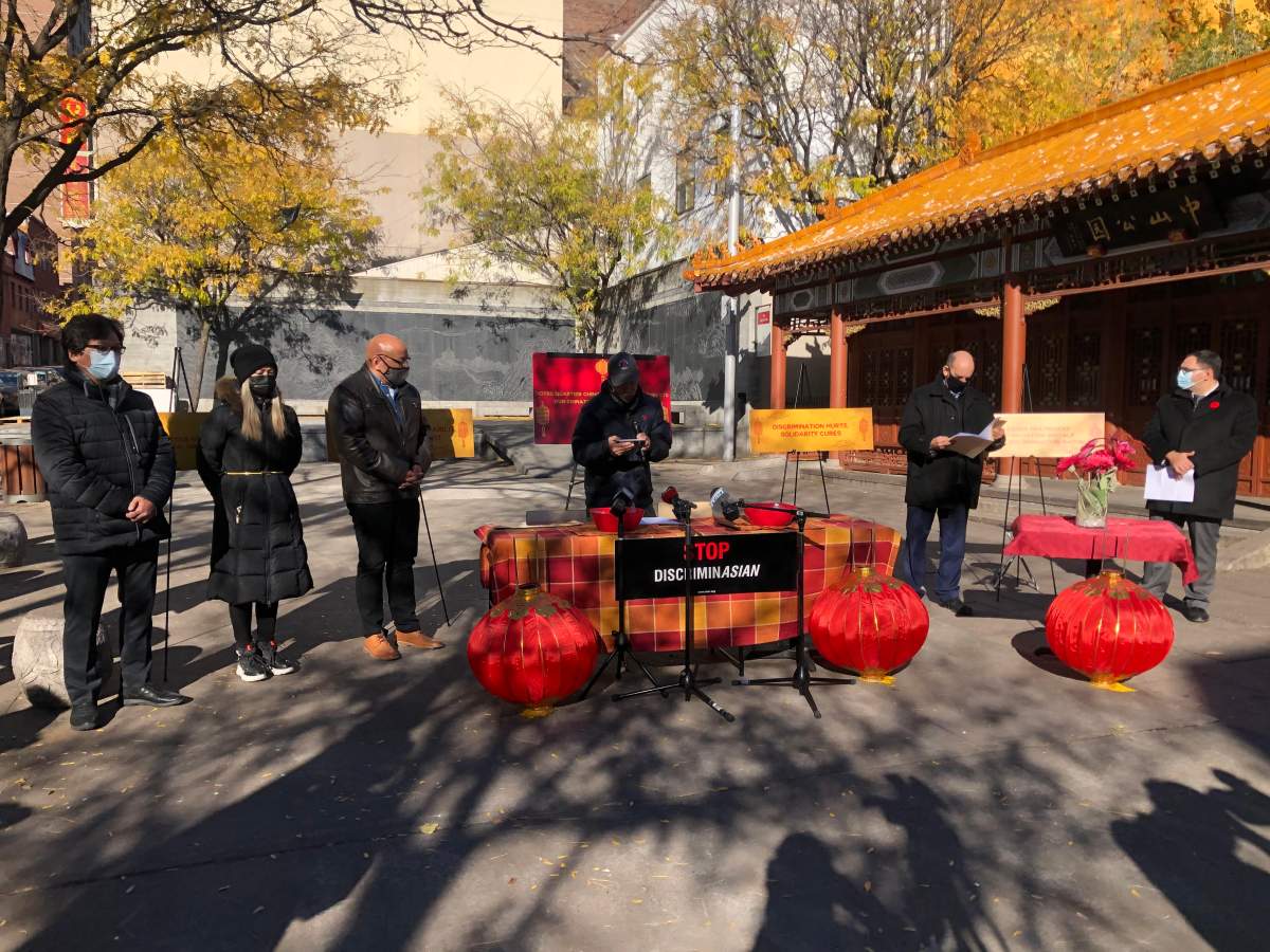 A group of politicians and Chinese Montrealers launched the "Fortunes for Solidarity" campaign Saturday. Oct 31, 2020.