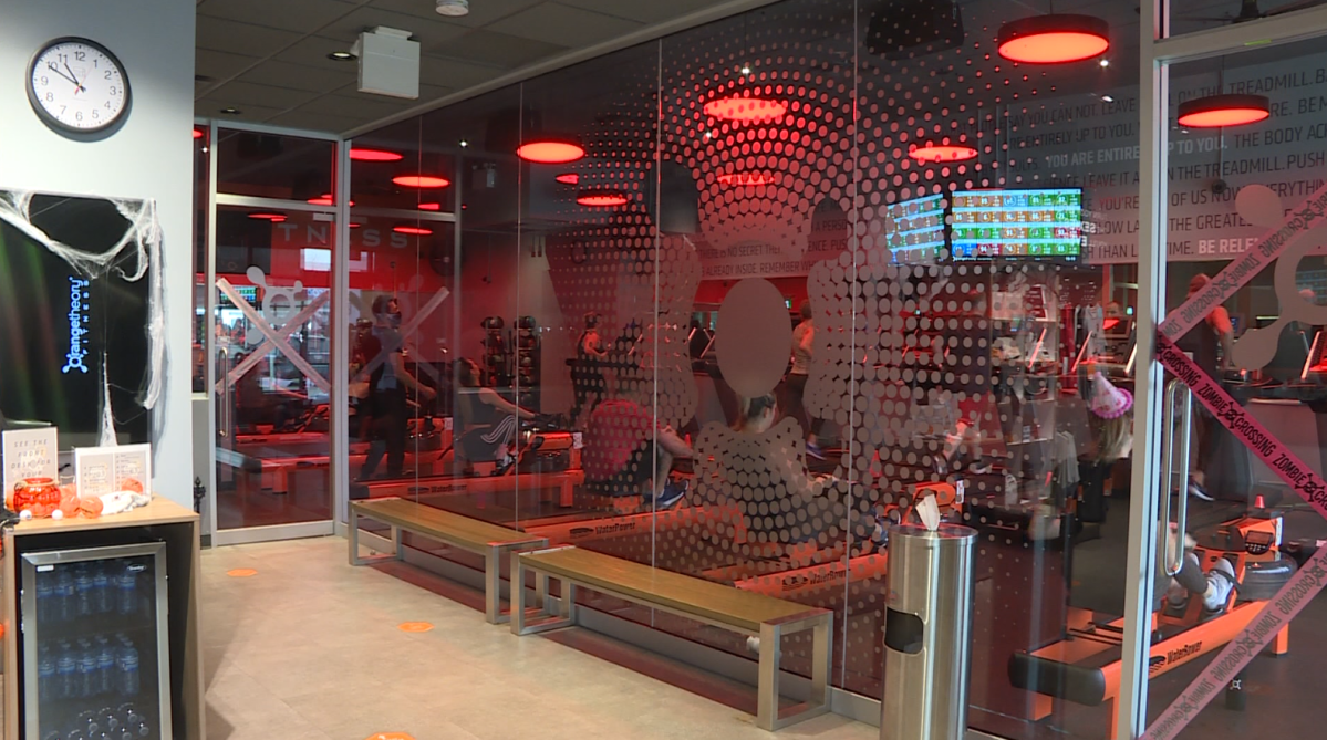 The lobby of Orangetheory’s Bridgewater location on Saturday, Oct. 31, 2020.