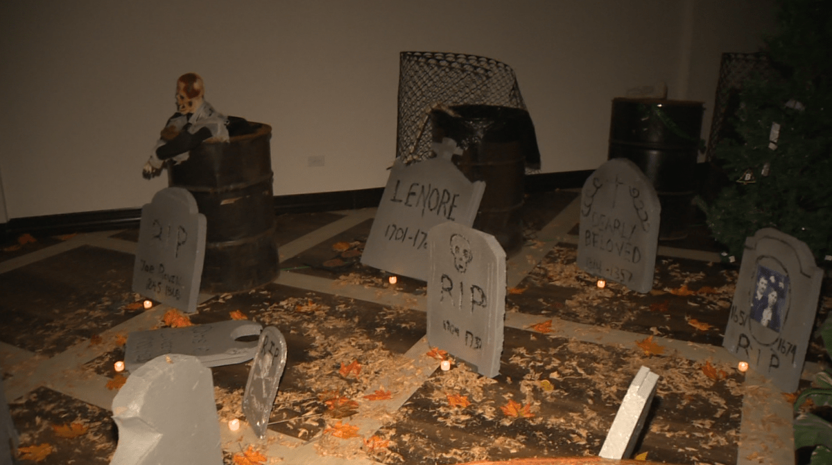 Inside the haunted house at Four Crowns Restaurant and Bar on McPhillips Street.