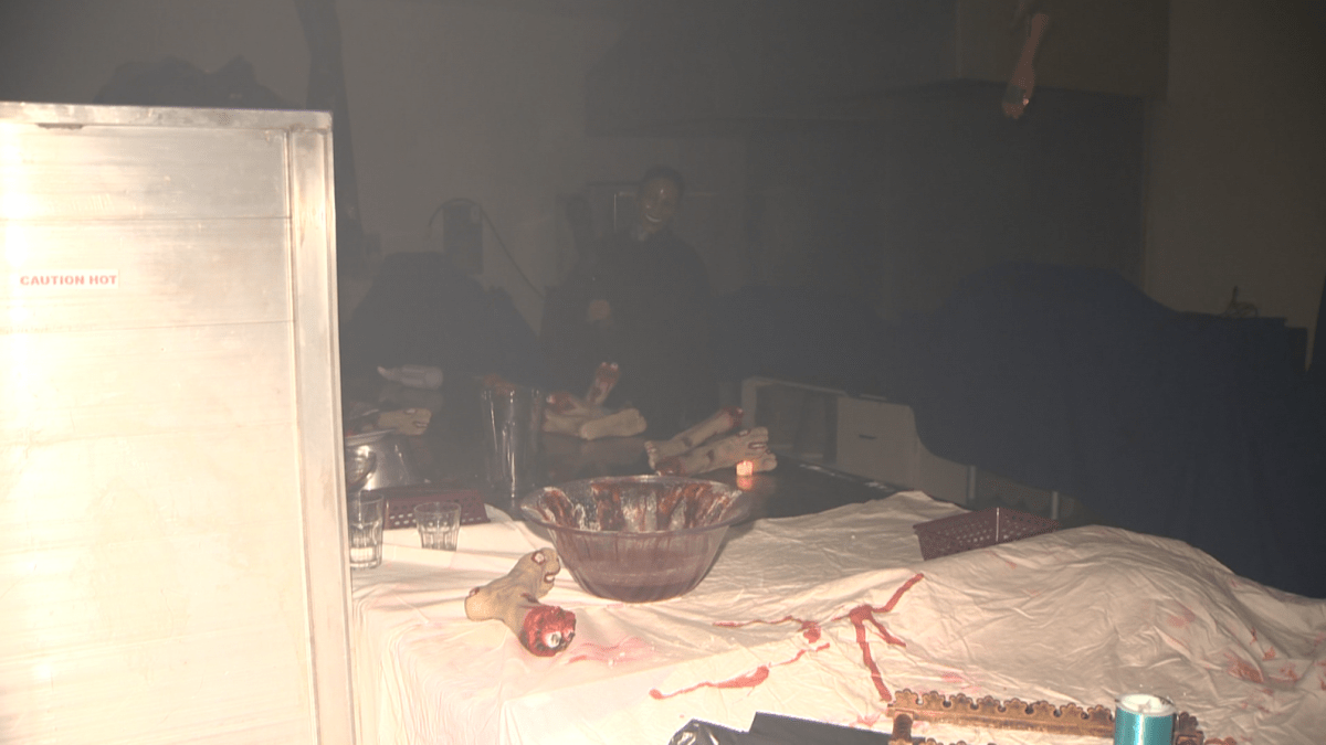 Inside the haunted house at Four Crowns Restaurant and Bar on McPhillips Street.