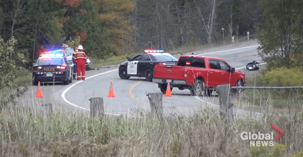 A motorcyclist died following a two-vehicle collision on County Road 507 in Trent Lakes on Oct. 10, 2020.