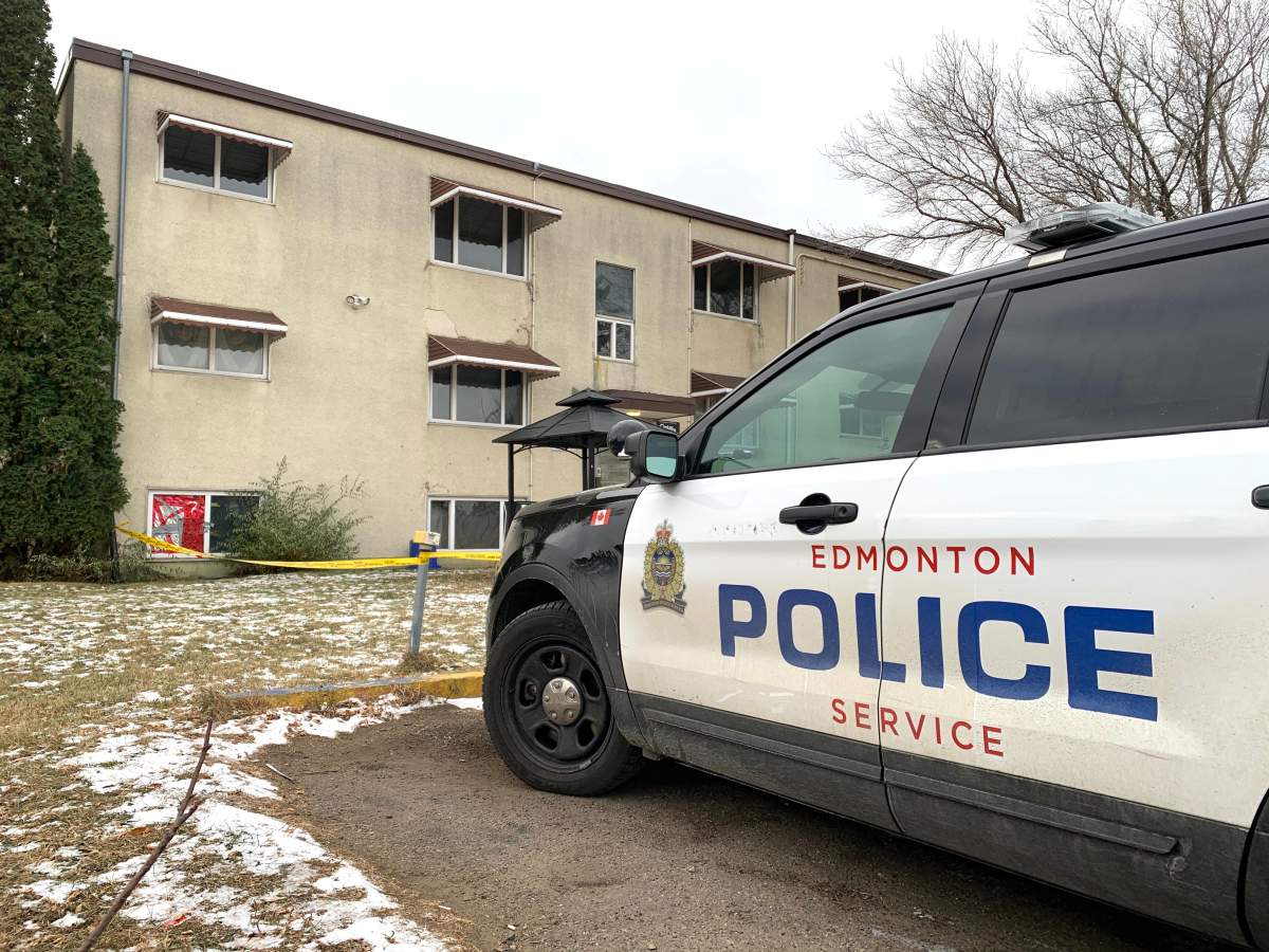 Edmonton police investigate in the area of 91 Street and 127 Avenue Friday, Oct. 23, 2020.