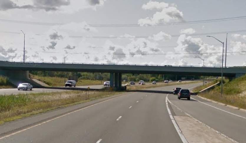 The University Avenue overpass over Highway 85 South.