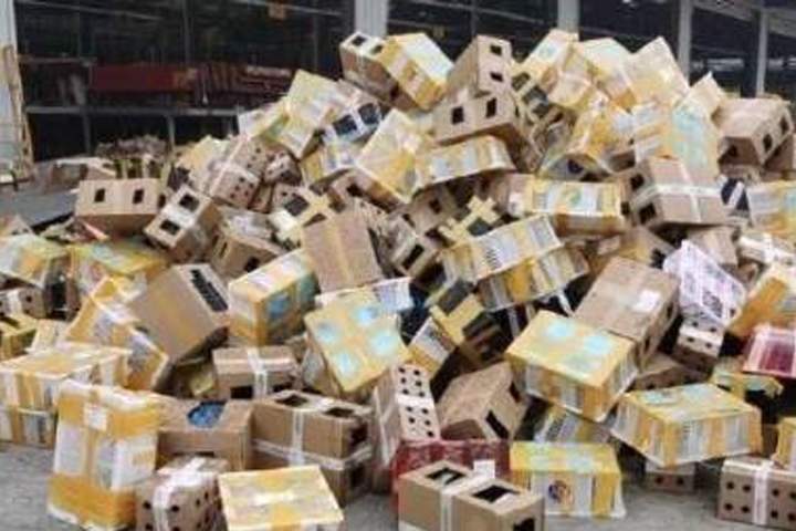 Cardboard boxes that housed thousands of pets are shown at a shipping depot in Luohe City, China, on Sept. 22, 2020.