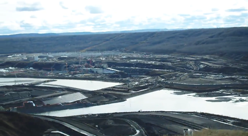 Construction is seen on the Site C dam project. 
