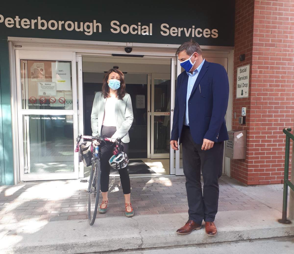 Peterborough-Kawartha MPP Dave Smith with Peterborough Mayor Diane Therrien announced $1.9M for the city's overflow shelter.