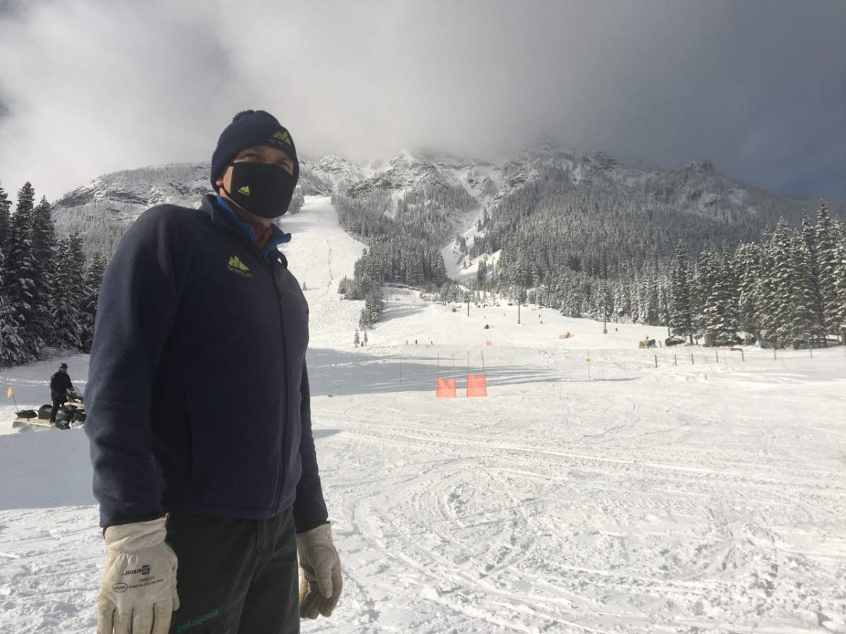Mount Norquay general manager Andre Quennville is seen on opening day, Oct. 24, 2020.