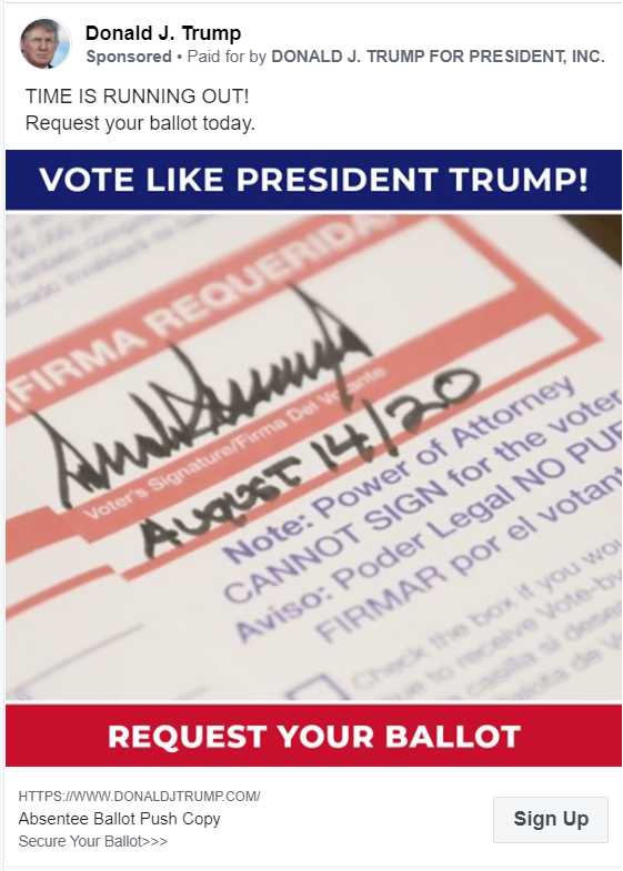 Trump campaign rolls out vote-by-mail ads after months of raising fraud concerns - image