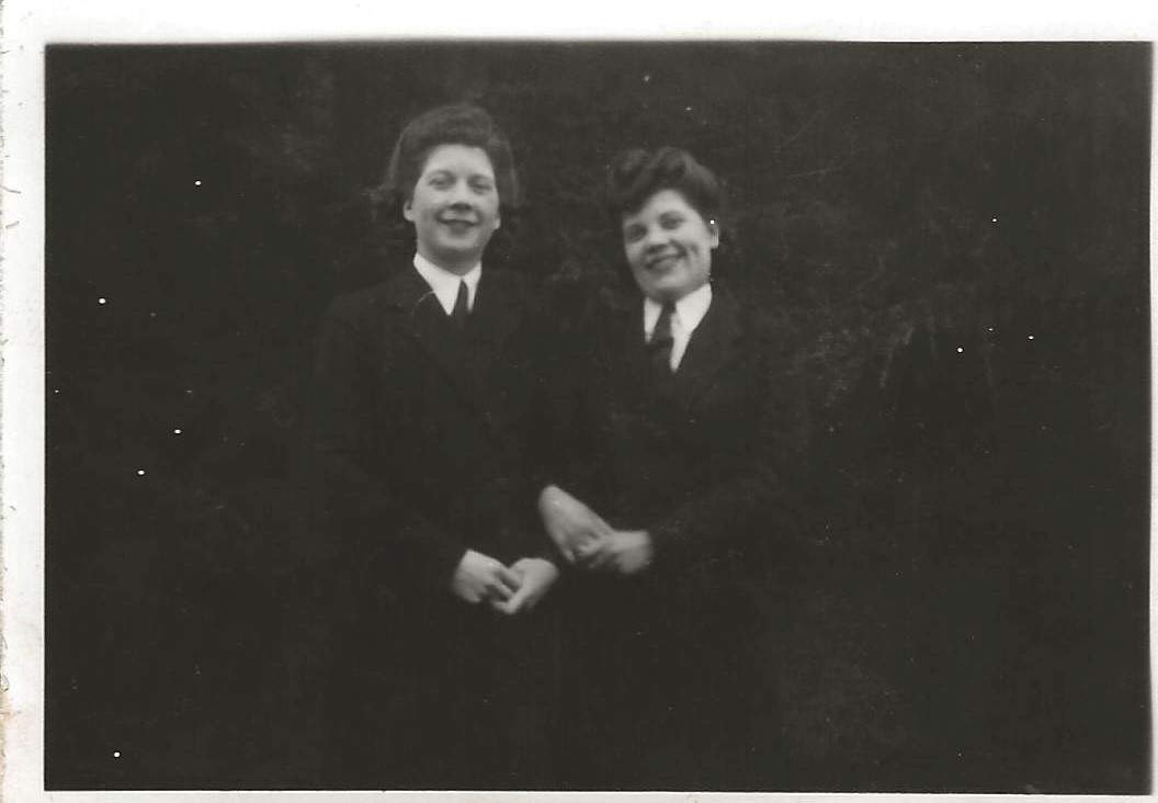 Kathleen (right) joined the Women’s Royal Naval Service when she was just 17