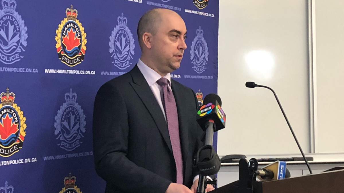 Det. Sgt. Steve Berezuik at Hamilton police HQ on Nov. 26, 2021. Berezuik revealed three arrests in the July 2020 murder of 20-year-old Brock Beck in Binbrook.
