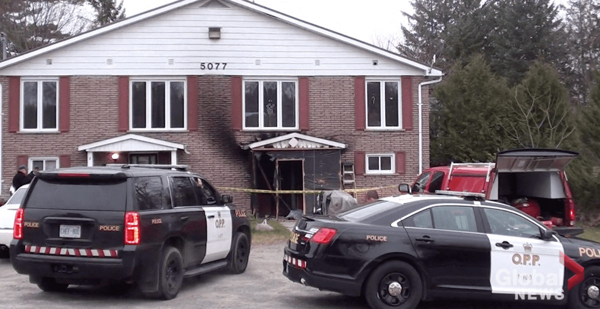 A man's body was found following a fire at an apartment complex in Bewdley, Ont., on Sunday morning.
