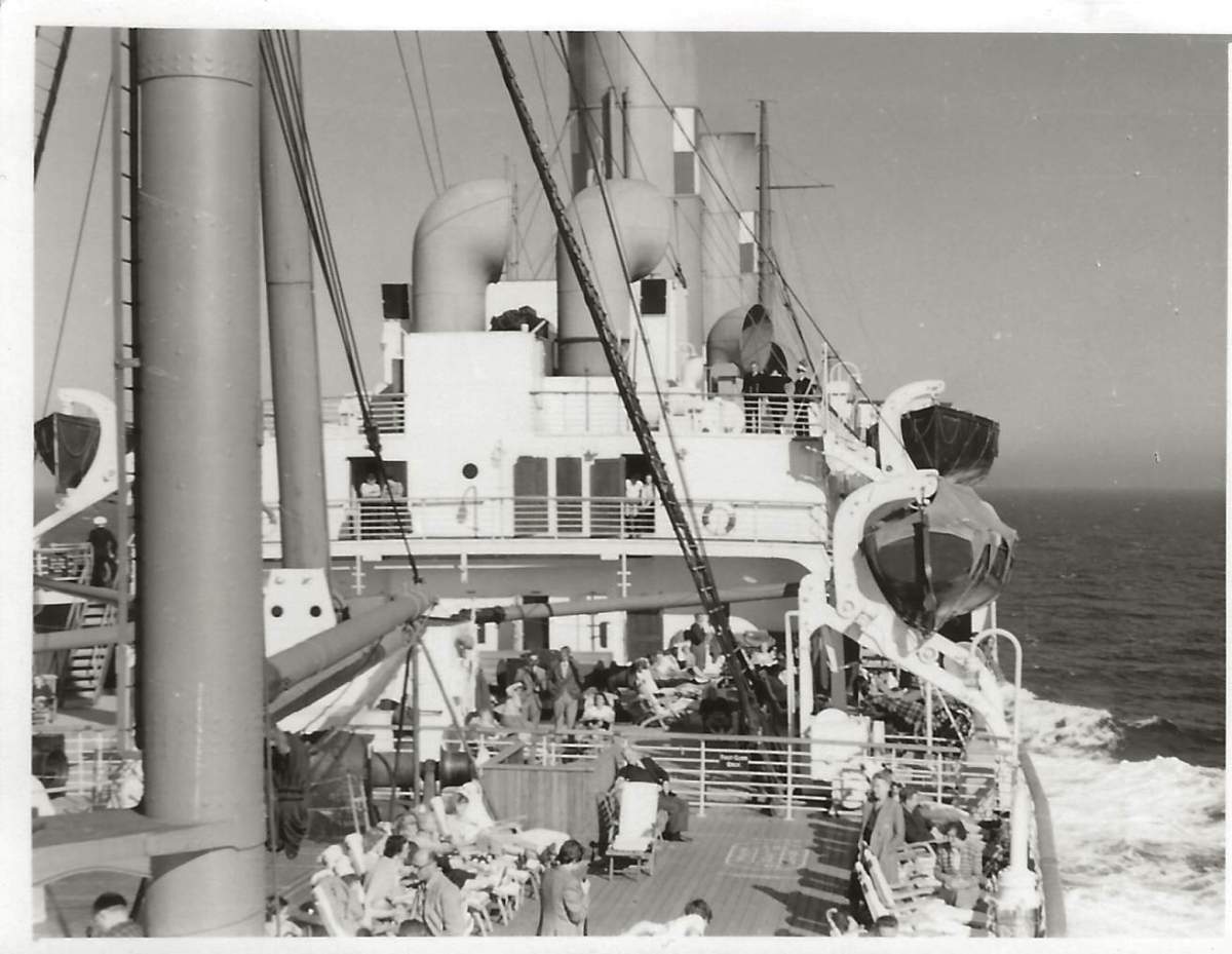 On board the Aquatania to Canada