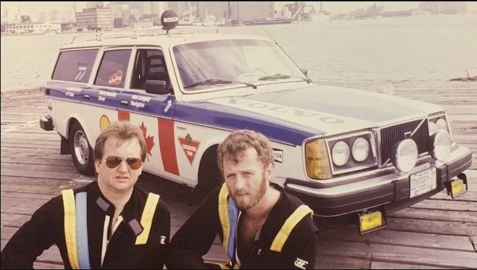 Ken Langley (left) and Garry Sowerby (right) in Toronto before they departed on their record-breaking journey.