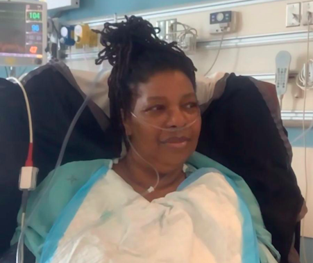 Markhaven personal support worker Maggie Gittens recovering in hospital.
