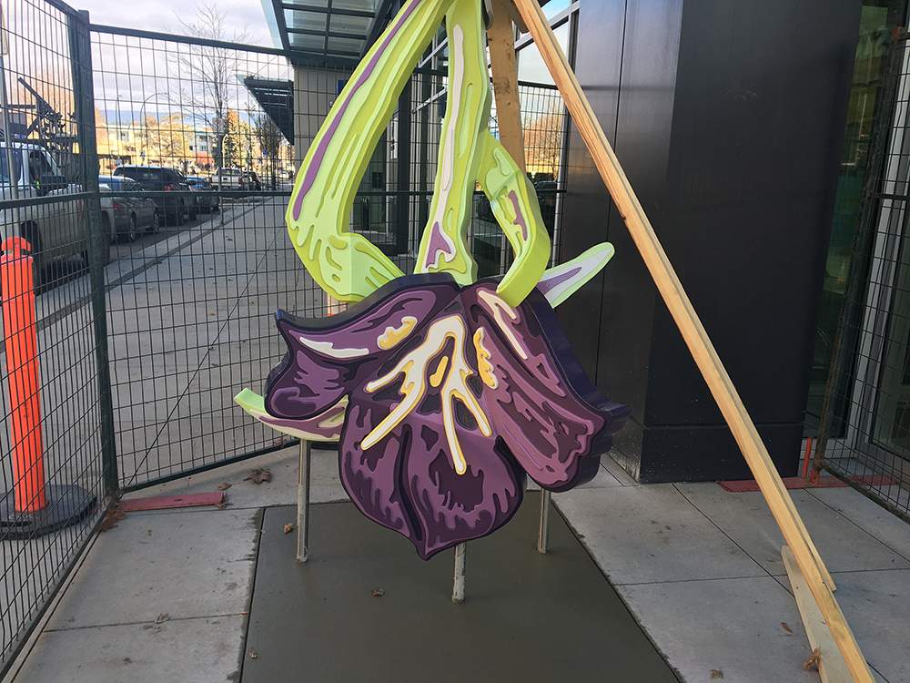 A close-up of the bloom of the art piece ‘Flower.’