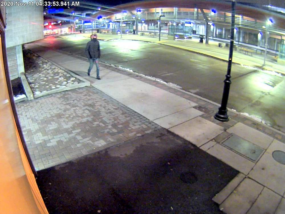 Kelowna RCMP released a photo of the city hall vandalism suspect on Wednesday afternoon, hoping the public will be able to identify him.