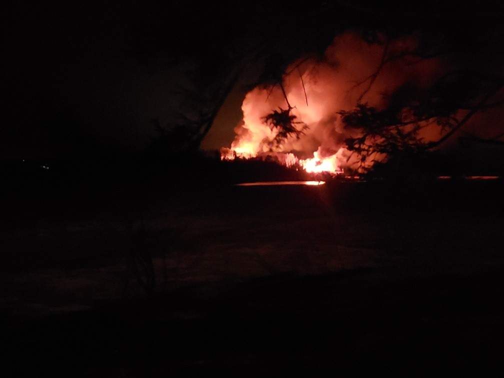 Photo of what appears to be gunman Gabriel Wortman’s cottage burning on the evening of Saturday, April 18, 2020.