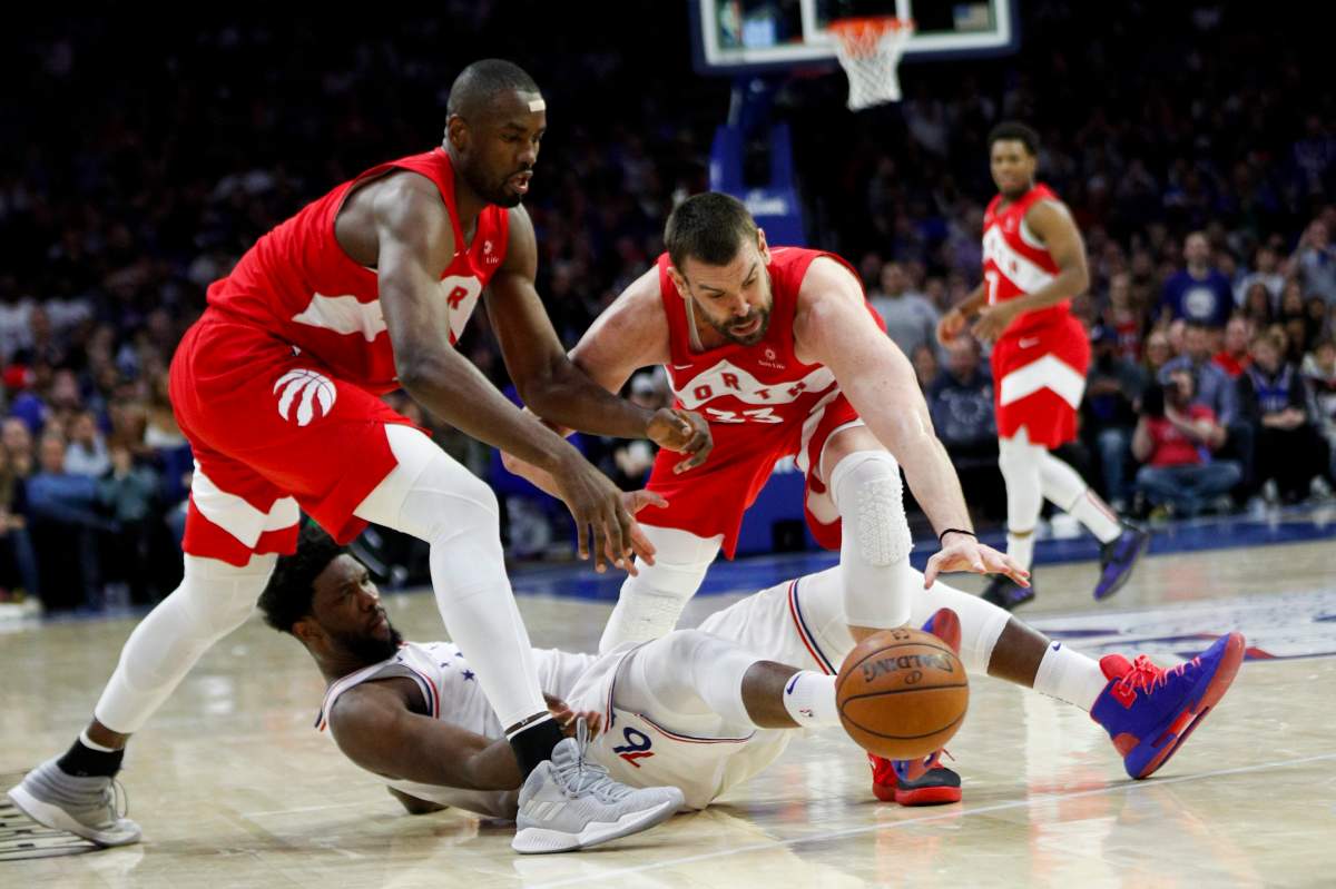Serge Ibaka, left, and Marc Gasol are leaving the Toronto Raptors to join the L.A. Clippers and L.A. Lakers, respectively.