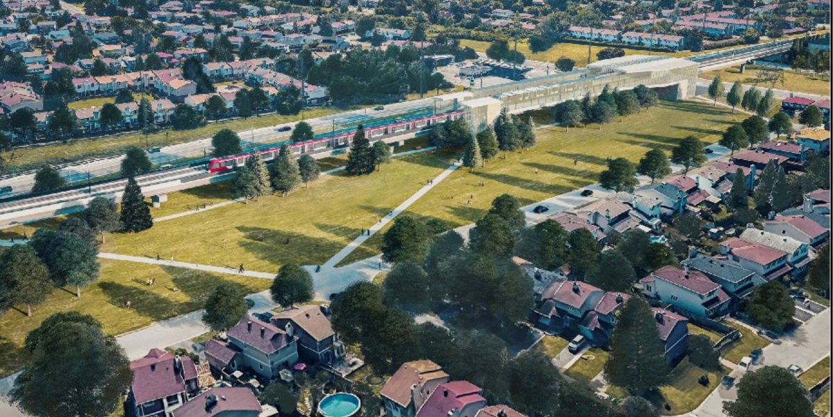 A rendering of the proposed Knoxdale Station as part of Stage 3 LRT out to Barrhaven.