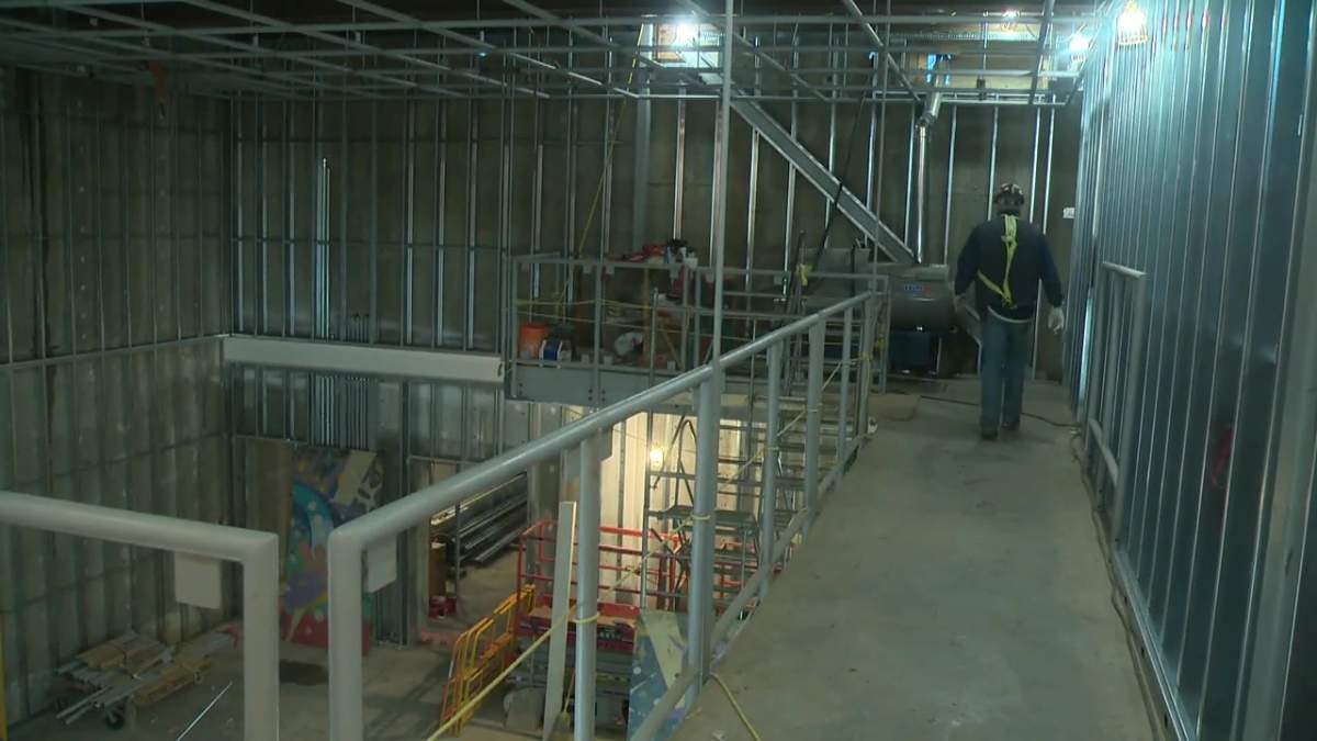 Construction is underway to rebuild the Roxy Theatre on 124 Street near 107 Avenue in Edmonton, Alta. November 2020.