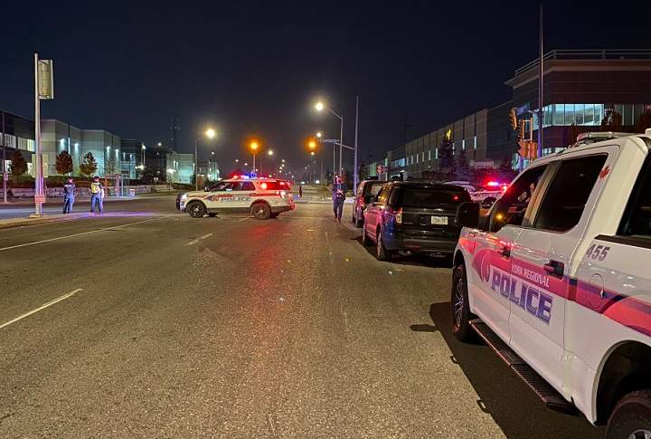 The scene of the collision in Vaughan on Friday.
