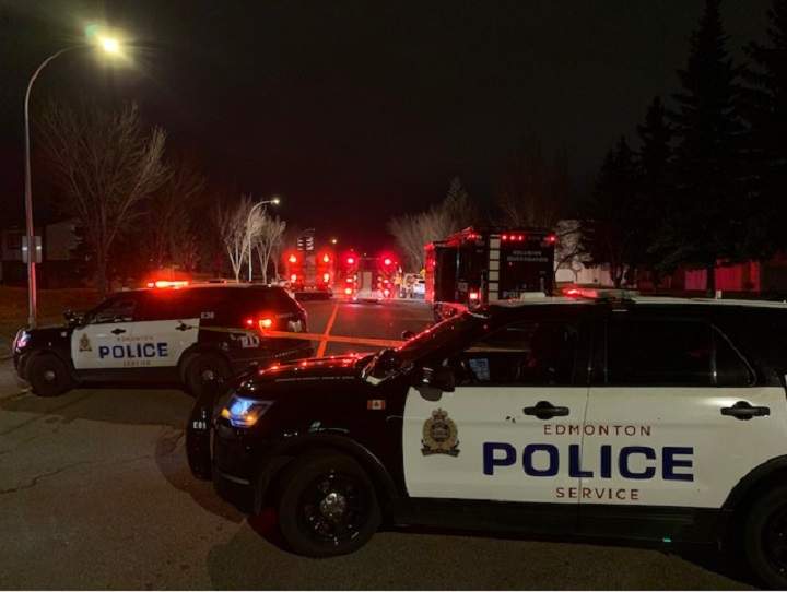 Edmonton police investigate a fatal crash in the area of 38 Avenue between 55 Street and 57 Street just before 2 a.m. Thursday, Nov. 5, 2020.
