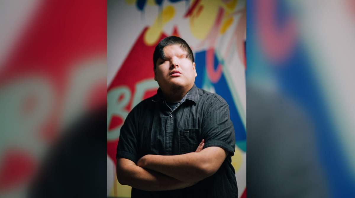 Matthew Monias, a 20-year-old musician and producer from Garden Hill First Nation in Manitoba.