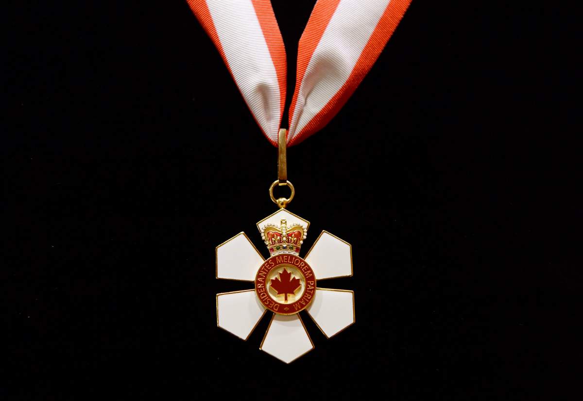 The Extraordinary Companion to the Order of Canada medal given to Prince Charles by then-governor general David Johnston at Rideau Hall in Ottawa on Saturday, July 1, 2017. 