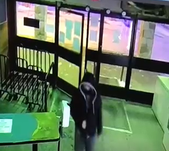 The second suspect, as seen on surveillance video.