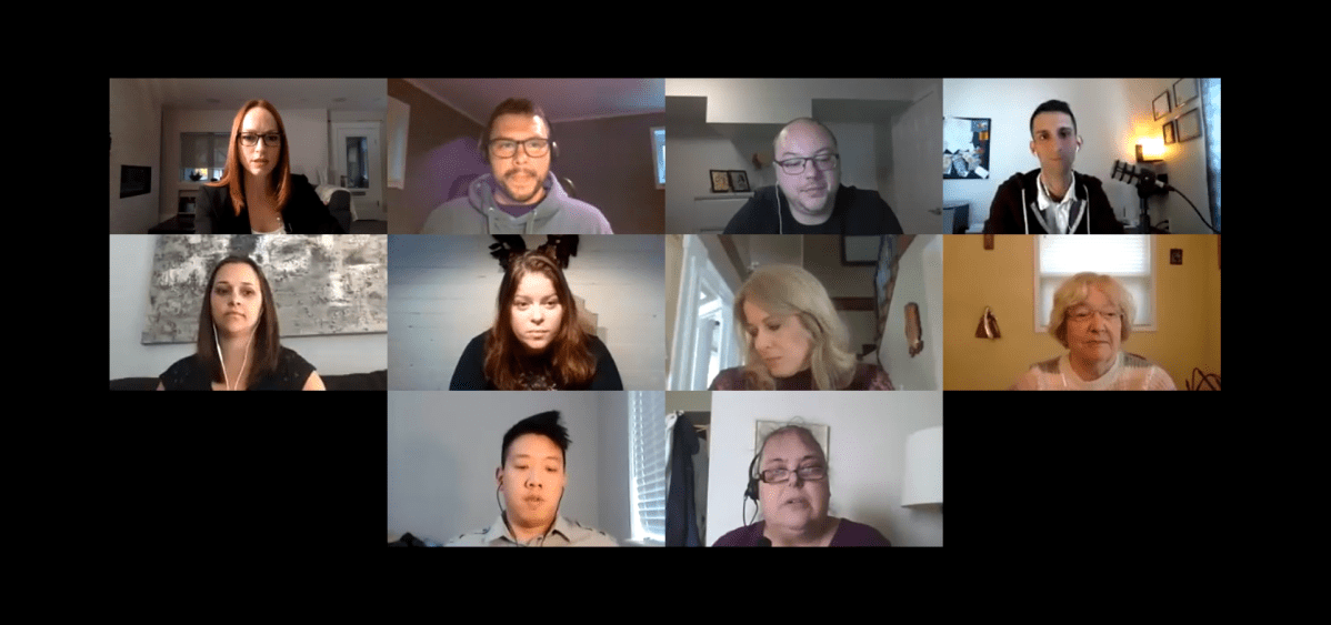 Nine Canadians spoke with Global News’ Carolyn Jarvis (top left), offering a snapshot of attitudes with respect to a potential vaccine for COVID-19.